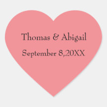Pegatinas del corazón rosado personalizados Pareja