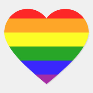 Pegatina En Forma De Corazón Pegatinas del Orgullo Arcoiris - corazón