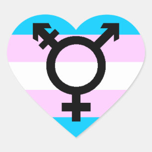 Pegatina En Forma De Corazón Pegatinas del Orgullo Trans - corazones con símbol