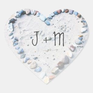 Pegatina En Forma De Corazón Pegatinas del personalizado del favor de la boda