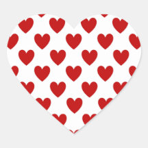Pegatinas el día de San Valentín Red Love Hearts