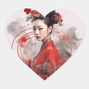 Pegatina En Forma De Corazón Pegatinas en forma de corazón de belleza china