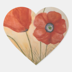 Pegatina En Forma De Corazón Pegatinas florales