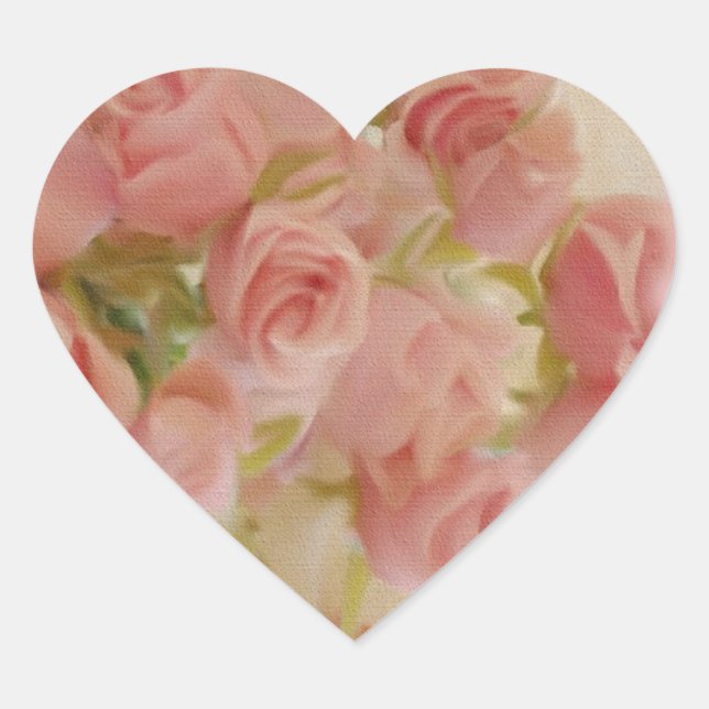 Pegatina En Forma De Corazón Pegatinas florales (Anverso)