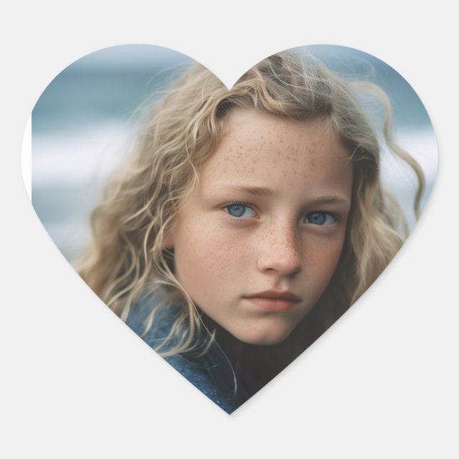 Pegatina En Forma De Corazón Pegatinas FOTOGRÁFICOS PERSONALIZADO (Anverso)