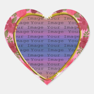 Pegatina En Forma De Corazón Pegatinas Personalizados del corazón de flores ros