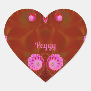 Pegatina En Forma De Corazón ¡PEGGY GUAY! ~ PINK SPIN ~ Diseño brillante ~ ~
