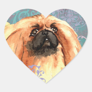 Pegatina En Forma De Corazón Pekingese elegante