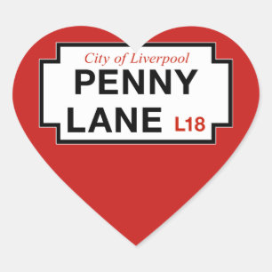 Pegatina En Forma De Corazón Penny Lane, Rótulo de la calle, Liverpool, Reino U