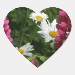 Pegatina En Forma De Corazón Pensando En Tus Flores Florales