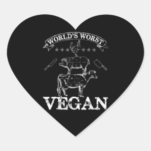 Pegatina En Forma De Corazón Peor carne vegetariana vaca de cerdo con barbacoa