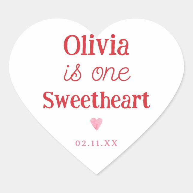 Pegatina En Forma De Corazón Pequeña novia Fiesta de cumpleaños (Anverso)