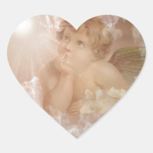 Pegatina En Forma De Corazón Pequeña querube