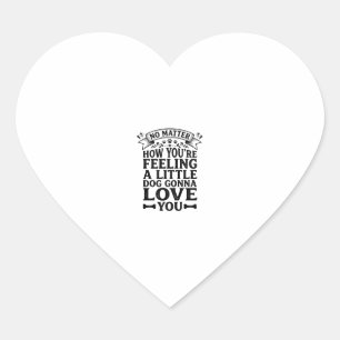 Pegatina En Forma De Corazón Pequeño perro te ama diseño tipográfico vintage_1