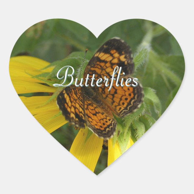 Pegatina En Forma De Corazón Pequeños Pegatinas de mariposa (Anverso)