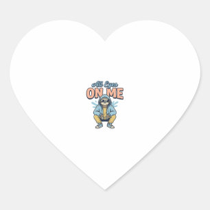 Pegatina En Forma De Corazón Perezoso Divertido Todos Los Ojos Fijos En Mí Dise