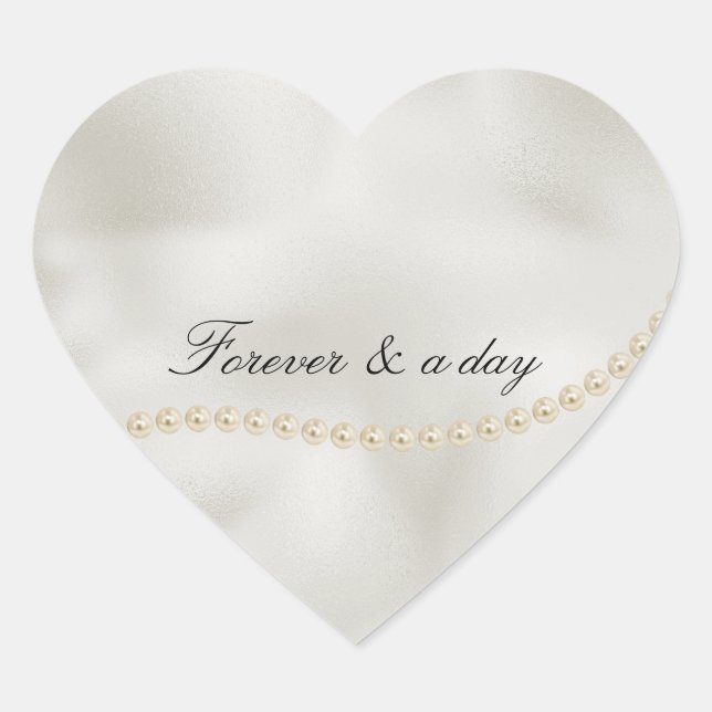 Pegatina En Forma De Corazón Perlas Blanco Lujo  (Anverso)
