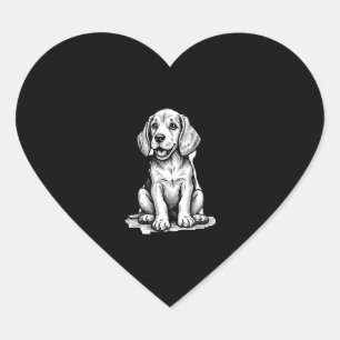 Pegatina En Forma De Corazón Perrito beagle adorable, familia amante de los ani
