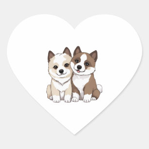 Pegatina En Forma De Corazón perro akita camiseta clásica