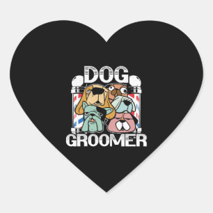Pegatina En Forma De Corazón Perro Barber Mascota Groomer Mascota Salon Fur Art