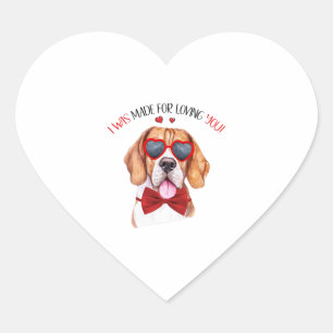 Pegatina En Forma De Corazón Perro Beagle hecho para amarte