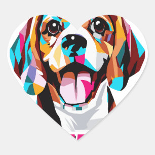 Pegatina En Forma De Corazón Perro Beagle Mindbeagleing