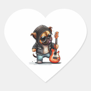 Pegatina En Forma De Corazón Perro Cachorro Cachorro (Tres)