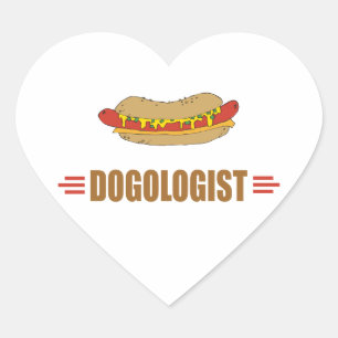 Pegatina En Forma De Corazón Perro caliente divertido
