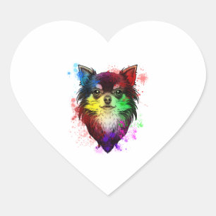 Pegatina En Forma De Corazón Perro Chihuahua