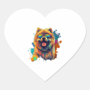 Pegatina En Forma De Corazón Perro Chow Perro chino Raza por una Chow Chow