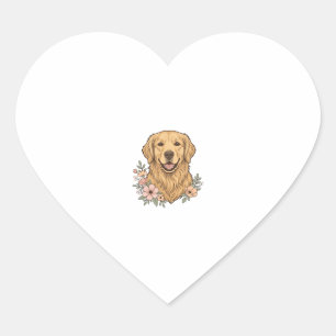 Pegatina En Forma De Corazón Perro de aguas de Florencia Diseño de grabado vint