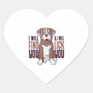 Pegatina En Forma De Corazón Perro de cachorro de un pozo norteamericano