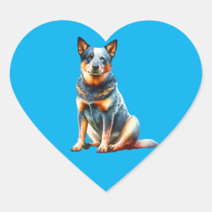 Pegatina En Forma De Corazón Perro de ganado australiano