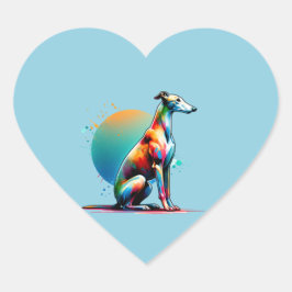 Pegatina En Forma De Corazón Perro de Greyhound