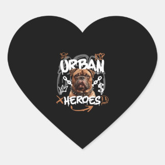 Pegatina En Forma De Corazón Perro de los héroes urbanos