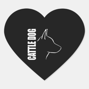 Pegatina En Forma De Corazón Perro de perfil de perro de ganado