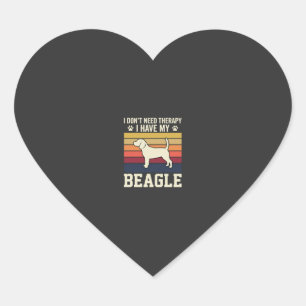 Pegatina En Forma De Corazón Perro de Terapia Beagle Vintage Retro
