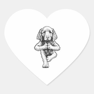 Pegatina En Forma De Corazón Perro de yoga de ciervo picante de perro gracioso