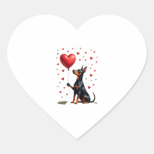 Pegatina En Forma De Corazón Perro Doberman Día de San Valentín Dueño de Perro