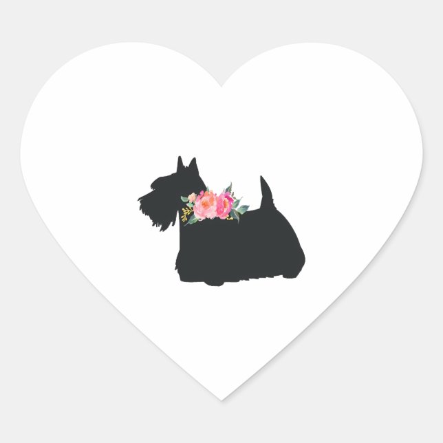 Pegatina En Forma De Corazón Perro escocés de Terrier (Anverso)