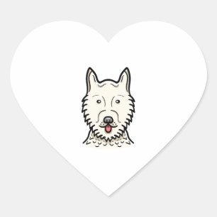 Pegatina En Forma De Corazón Perro esquimal americano