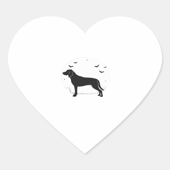 Pegatina En Forma De Corazón Perro Foxhound Estadounidense � Silhouette Hallowe (Anverso)