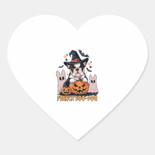 Pegatina En Forma De Corazón Perro francés de Boo Cute Frenchie Halloween Ghost