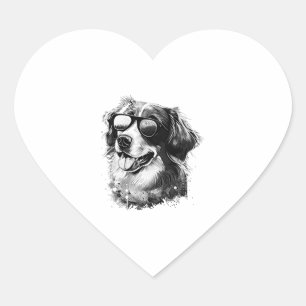 Pegatina En Forma De Corazón Perro Gafas de sol Animal Guay Perro divertido can