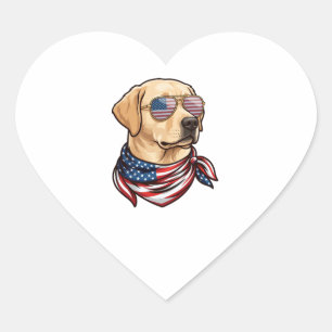 Pegatina En Forma De Corazón Perro Gafas de sol Bandana Bandera de EE. UU.