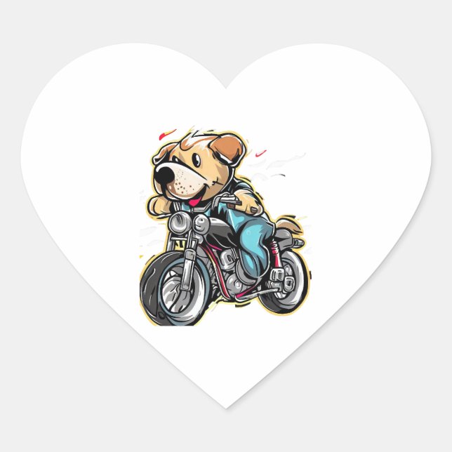 Pegatina En Forma De Corazón perro gracioso (Anverso)