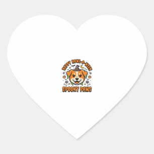 Pegatina En Forma De Corazón Perro Halloween Patas Espeluznantes