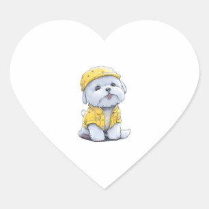 Pegatina En Forma De Corazón Perro lindo y encantador