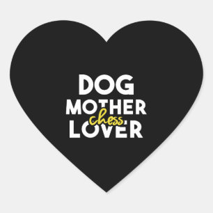 Pegatina En Forma De Corazón Perro Madre Chess Lover