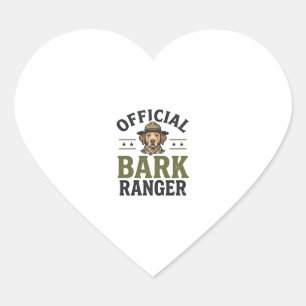 Pegatina En Forma De Corazón Perro Oficial de Ranger de corte vintage gráfico_1